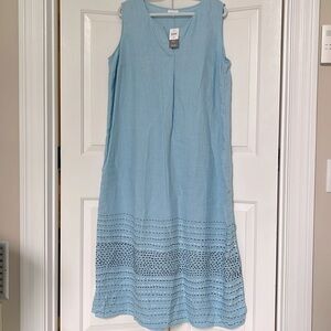 J. Jill Embroidered Linen Maxi Dress